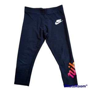 Nike Black Cotton Capris Pink Orange Yellow Girls Size Large